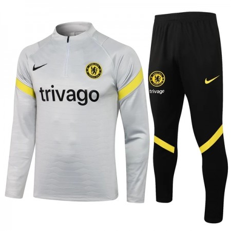 Chelsea Tränings Sweatshirtställ Kvarts-Dragkedja 2021-22 Ljusgrå Chelsea Tränings Sweatshirtställ Kvarts-Dragkedja 2021-22 Ljusgrå